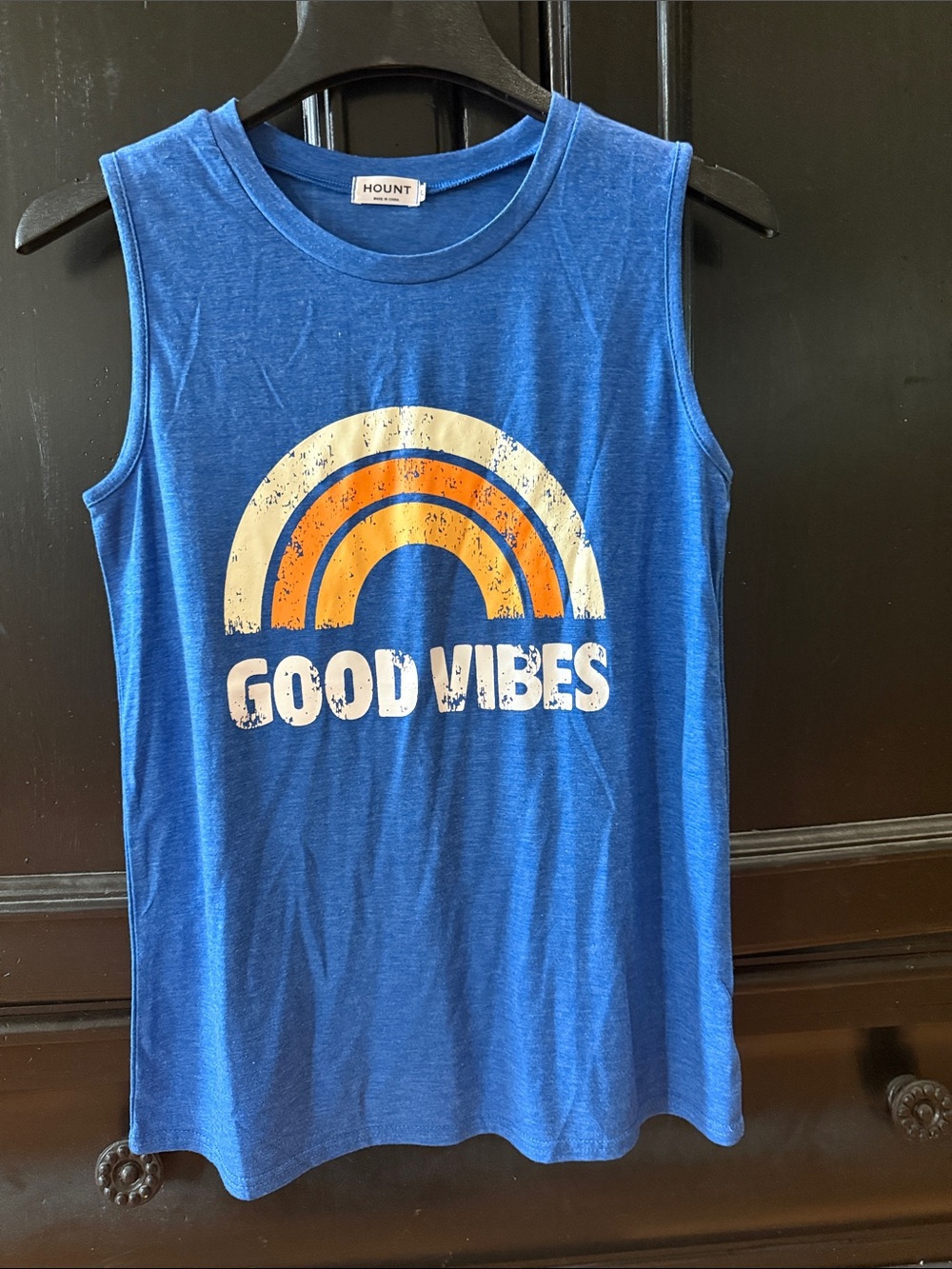 Hount Women’s Blue 'Good Vibes' Graphic Tank